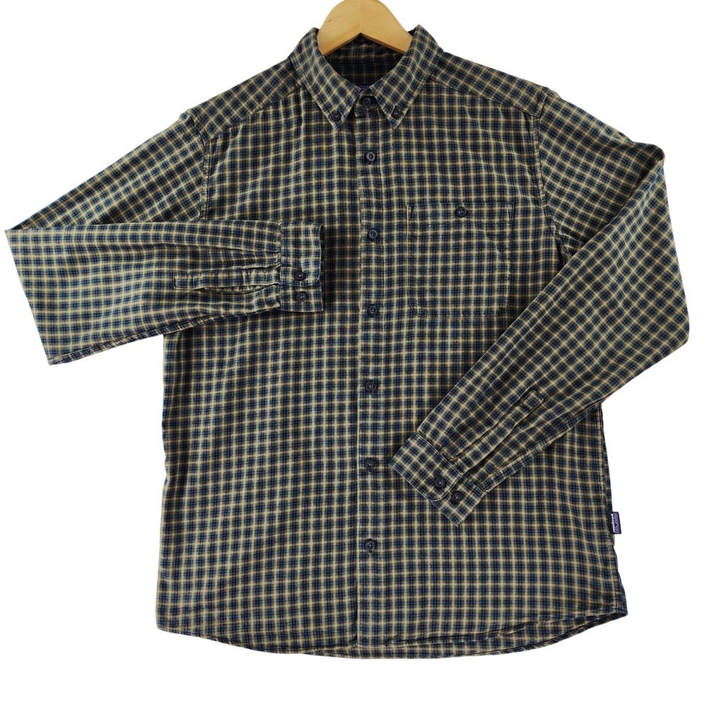 Patagonia Shirt Mens M Organic Cotton Plaid Long Sleeve Button Down Outdoor